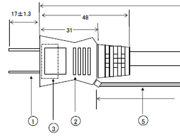 プラグ・アースクリップ付電源コード　１５Ａ（１２Ａ　１０Ａ可）１２５Ｖ２Ｐ