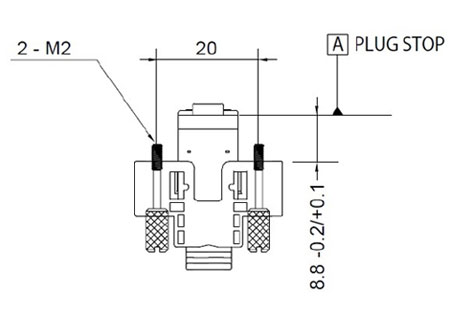 スクリューロックRJ45 コネクタ寸法